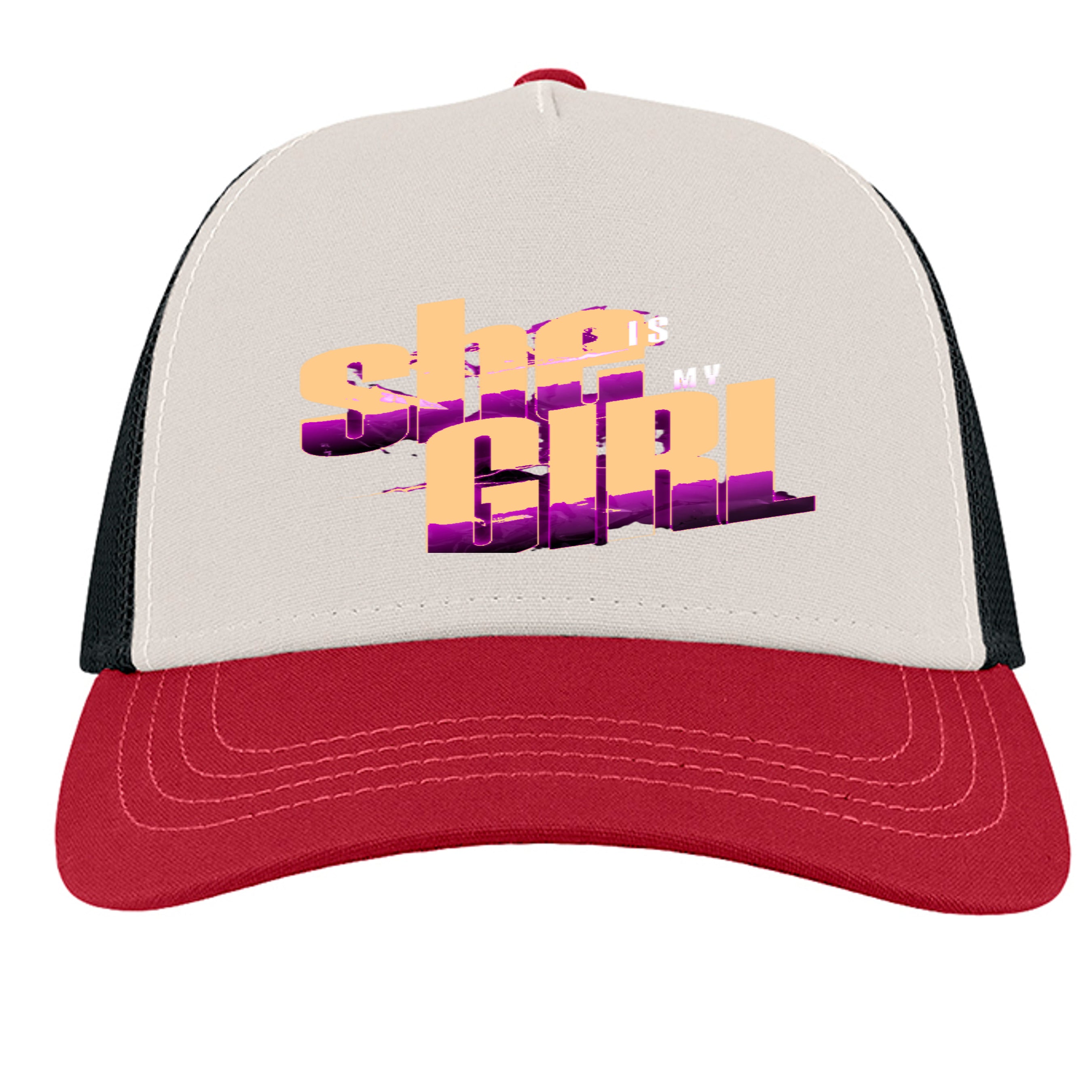 White/ Burgundy/ Black - RAPPER - FRONT